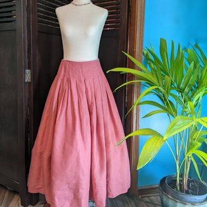 BODEN Lydia Linen Pleated Skirt Dusty Red Size 4